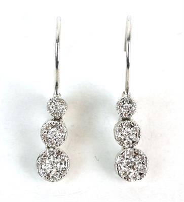 Zlaté visací náušnice s brilianty