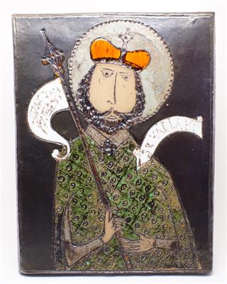 Sv. VÁCLAV keramický kachel na způsob ikony Václav KOŠNÁŘ