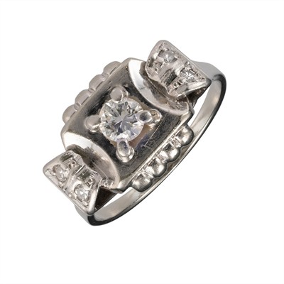 Zlatý prsten s přírodními diamanty Art Deco