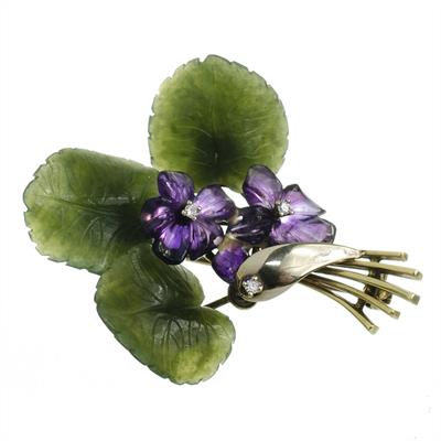 Zlatá brož ve tvaru květiny