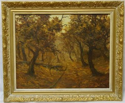 Sad v podzimu, Karel KRČMA olejomalba na plátně