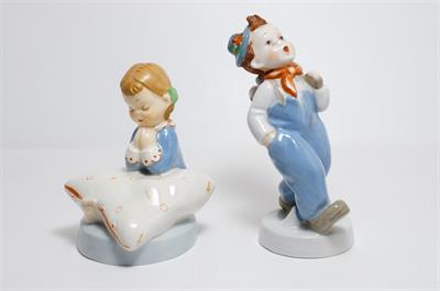 Malý tulák a holčička s peřinkou Elly STROBACH porcelán DUX