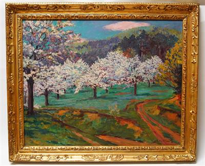 "Kvetoucí třešně" Josef FUČÍK olejomalba