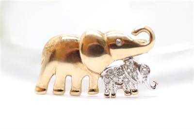 Zlatá brož s diamanty