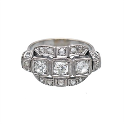 Art Deco zlatý prsten s přírodními diamanty 1,00 ct