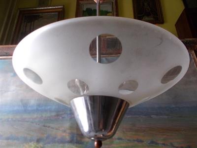 Lustr Franta Anýž, chrom x sklo, kolem roku 1930