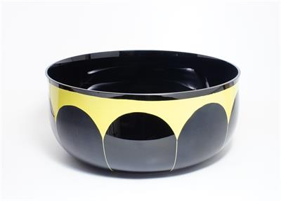 Velká ART - DECO mísa z manganového skla geometrický dekor