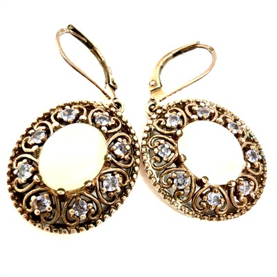 Stříbrné náušnice s měsíčním kamenem a tanzanity