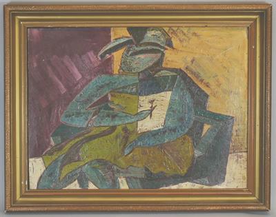 Abstraktní kompozice - Rytíř s květinou