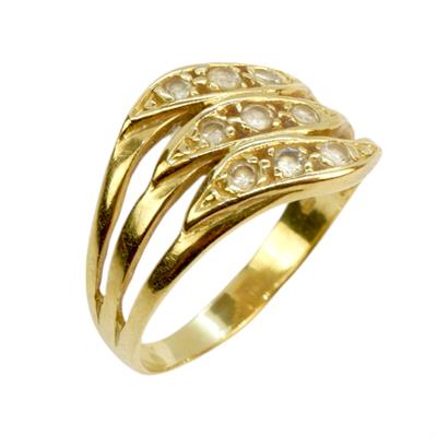 Zlatý prsten se zirkony