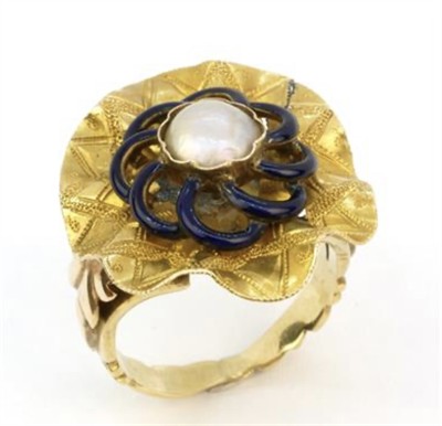 Starožitný empírový prsten s perlou