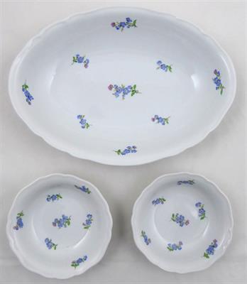 Mísa a dvě misky s pomněnkami - Míšeň