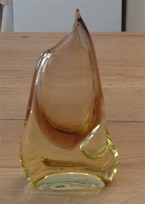 Váza na orchidej sklo sommerso ŽBS Miloslav Klinger v.28 cm