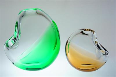 Pár váz z barevného hutního skla K. WÜNSCH - ÚUŘ Škrdlovice