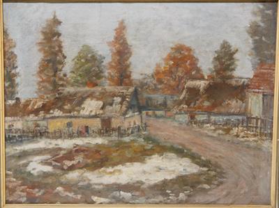 Na návsi - František Sylva TOMAN olejomalba na plátně 1938