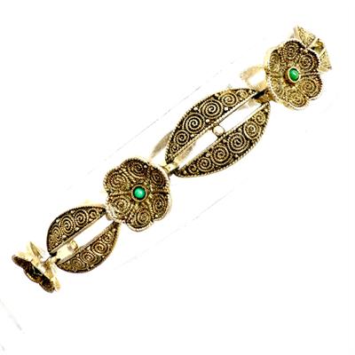 Stříbrný náramek s tyrkysy - Theodor Fahrner