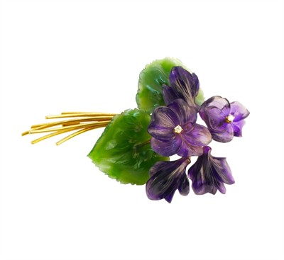 Zlatá brož - kytička fialek