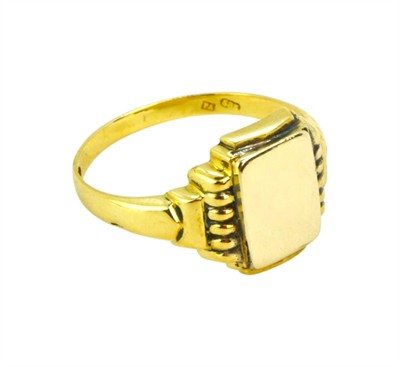 Celozlatý prsten s ploškou pro monogram