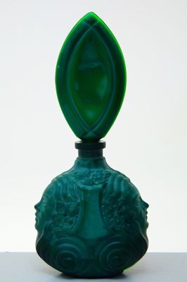 Art - deco malachitový flakon - Dívčí tváře, INGRID