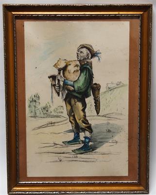 DUDÁK - kombinovaná tech. na papíře František Sylva TOMAN