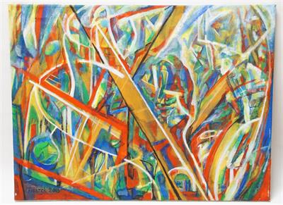 Abstraktní moderna - Petr FIŠÁREK olejomalba na plátně