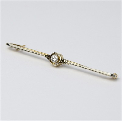 Art deco zlatá brož s diamantem
