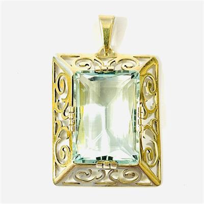 Stříbrný zlacený přívěšek s modrým kamenem