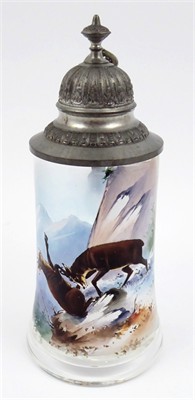 Korbel se soubojem kamzíků na skále