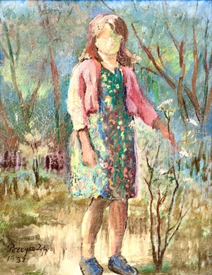 Neurčený autor : Dívka v květovaných šatech.