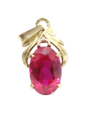Zlatý přívěsek se syntetickým rubínem
