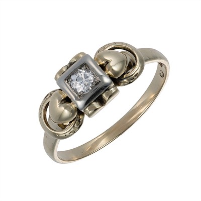 Zlatý prsten s výjimečně bílým přírodním diamantem 0,12 ct