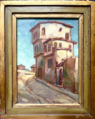 Neurčený monogramista: Balkánská vesnice