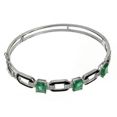 Zlatý náramek se smaragdy, brilianty a smalty