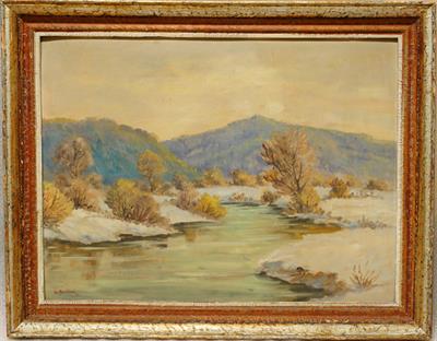 Zimní horská krajina - Ladislav MARTÍNEK 1943 olejomalba