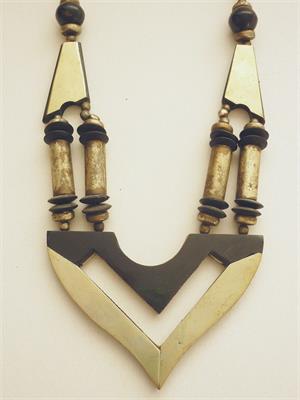 Art deco náhrdelník kov a bakelit, 1920/30 Gablonz ?