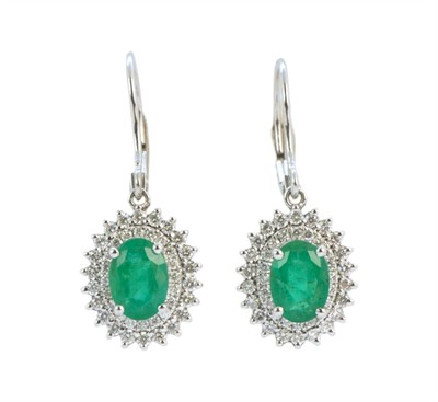 Zlaté náušnice se smaragdy a brilianty 0,6 ct