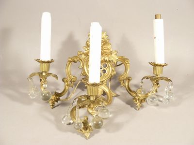 2 ks bronz aplika s ověsky, rokoko