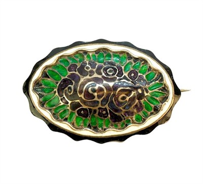 Theodor Fahrner, Secesní stříbrná brož zdobenán smalty