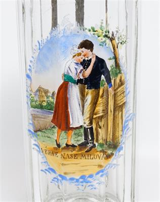 Věrné naše...starý půllitr s víkem, motiv Prodaná nevěsta