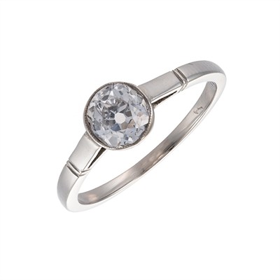Art Deco solitérní diamantový prsten z bílého zlata 0,76 ct
