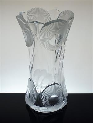 Velká luxusní ART-DECO spirálovitě broušená váza R. HLOUŠEK