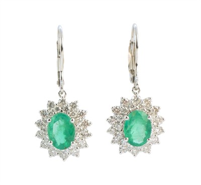 Zlaté náušnice se smaragdy a brilianty 1,40 ct