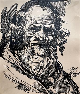 Neznámý autor: Portrét rabina z roku 1914