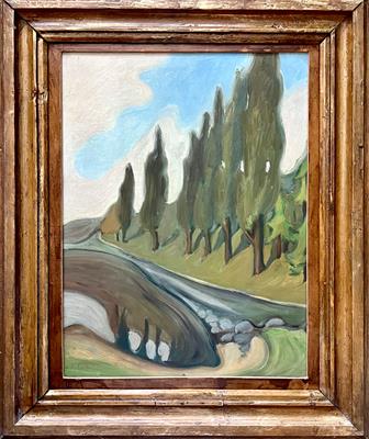 Kohout: Stylizovaná letní krajina se stromy (r.1935)