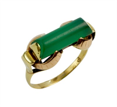 Zlatý prsten s chrysoprasem