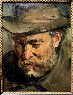 Alfred Wenzel: Portrét muže v klobouku (1922)