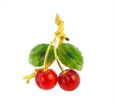 Zlatý brož - větvička třešní