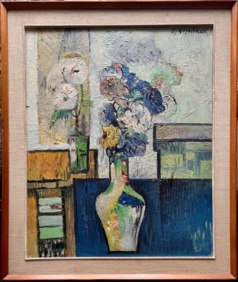 Karel Masařík: Zátiší s vázou a květinamí (1965)