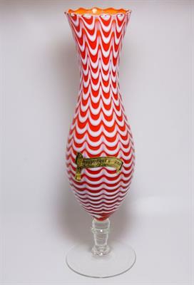 Velká váza na patce nitkovaný dekor LAVORAZIONE MANO Itálie