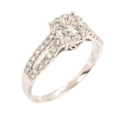 Zlatý prsten s brilianty 0,75 ct